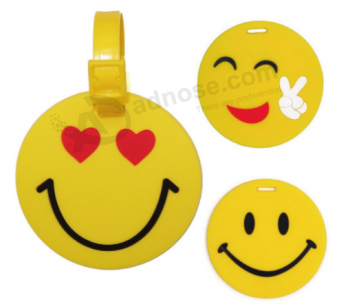 Etiqueta de equipaje de silicona suave etiqueta de nombre divertido emoji