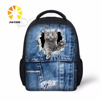 Denim-Serie Mode Schule Rucksack Tasche