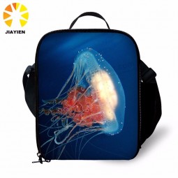 Sublimation 3D Effect Shark Printing Thermal insulated picnic bag set lunch box cooler bag