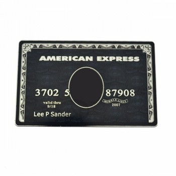 Oem cartão de metal preto americano de aço inoxidável express