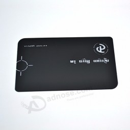 Diseño personalizado tarjetas de visita de metal plateado negro