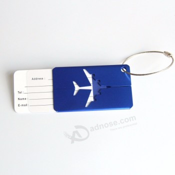 Custom Aluminium Metal Luggage Tag with Steel Wire Ring