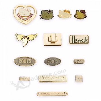 Die Cut Zinc Alloy Metal Bag Tag Custom Logo Design