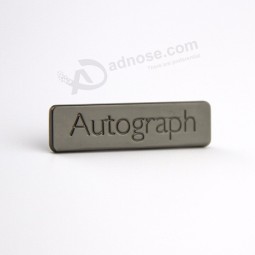 Factory Supply Zinc Alloy Metal Nameplate with U Clip