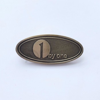 Placa de metal personalizada de aleación de zinc con logotipo personalizado