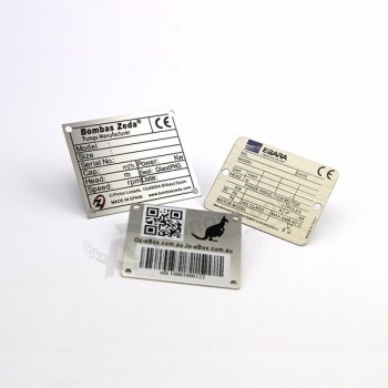 Placas de identificação de placas de identificação metálicas gravadas em tamanho personalizado
