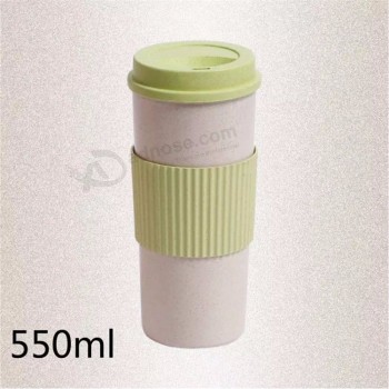 Tasse de tasse de café de souvenir en plastique blanc bon marché de paille