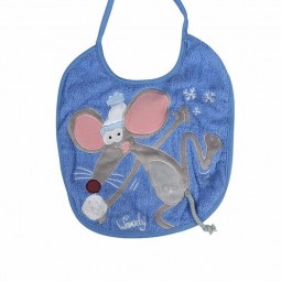 wholesale kawaii short pile mouse character bib for baby care