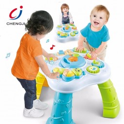 Intelligent kids educational musical study plastic activity learning table toy