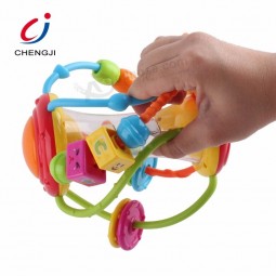 High quality educational colorful non-toxic plastic toy baby rattle ball