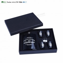 Color Paint Stainless Steel Hip Flask Gift Set