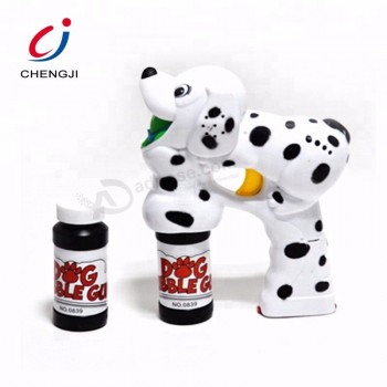 Classic plastic cute dog animal toy musical soap bubble water gun with light