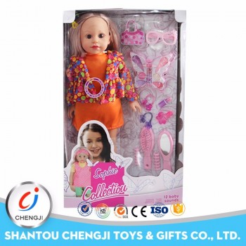 Popular 18 inch girl fashion doll with 12 IC
