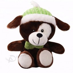 2018 30cm soft plush dog and bear pet product Christmas chew and sound dog toy