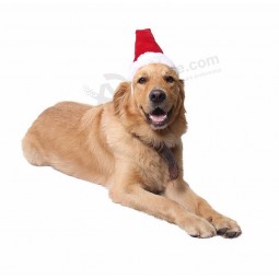 Venda por atacado do chapéu de Papai Noel do cão do chapéu do cão do Natal do luxuoso