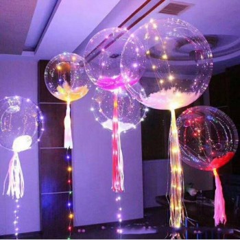 Wedding Air Balloons 18cm Round Helium BalloonTransparent Bobo Balloons With Led String for Christmas Day
