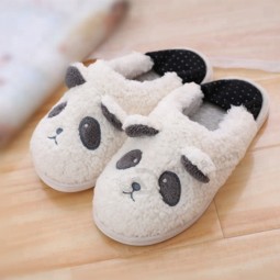 Indoor cute warm animal plush panda slippers for girls and kids