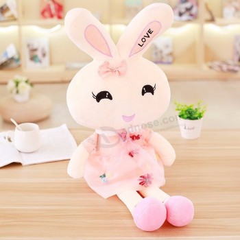 Yangzhou stuffed animal peluches smile happy rabbit plush toy gift for kids