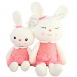 hot seller stuffed pink white rabbit soft toys plush for girls with skirt