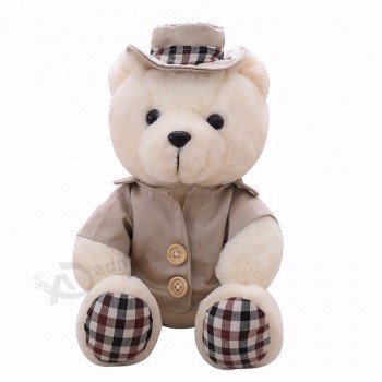 25Cm stuff toy soft small teddy bears wholesale with clothes and hat