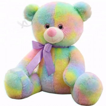 Peluches regenboog gekleurde pluche teddybeer pop voor meisjes cadeau
