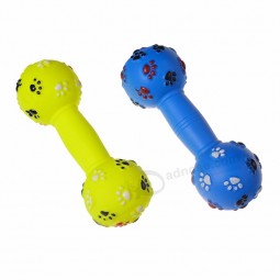 OEM Factory Pet Product Squeakers Vinyl Dogfoot Dumbbell Dog Toy Set