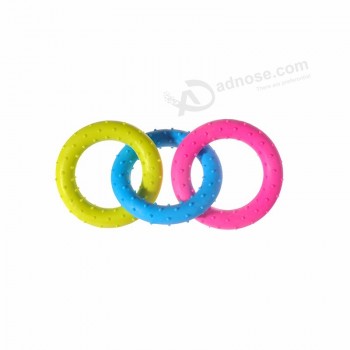 Trinità rosa blu giallo rotondo masticare i giocattoli dell'animale domestico del cane