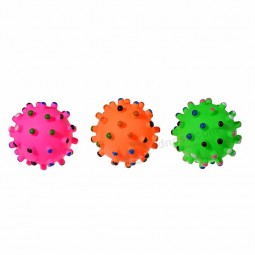 Rubber Vinyl Colorful Print Squeaky Ball Dog Toys Iq Treat Ball Dog Toy