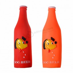 Squeaky Interactive Dog Toys Vinyl Beer Bottle Chew Dog Toys