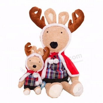 Novo costume navidad coelho natal pelúcia em traje de renas