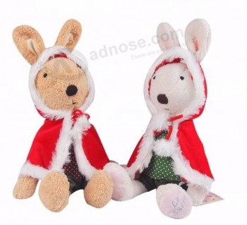 새로운 사용자 정의 박제 navidad 동물 토끼 크리스마스 봉제 인형 아이들을위한