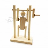 Diy houten bewegende gymnast educatieve wetenschap speelgoed groothandel