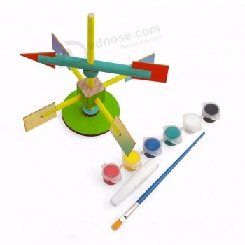Diy 나무 바람 모니터 키즈 교육 장난감 게임