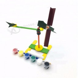 DIY Toy Wooden Anemometer Fun Kids Science Kit Learn Custom