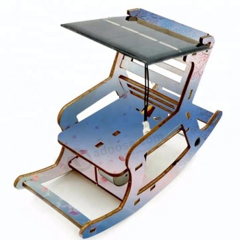 Chaise à bascule solaire éducatif modèle enfants en bois jouet kit personnalisé
