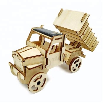 Energia solar transporte de madeira caminhão de brinquedo personalizado