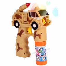 Newest 2 Bottles Bubble Water & Large Electric Car Blowing Bubbles Gun Toy With Musical Light