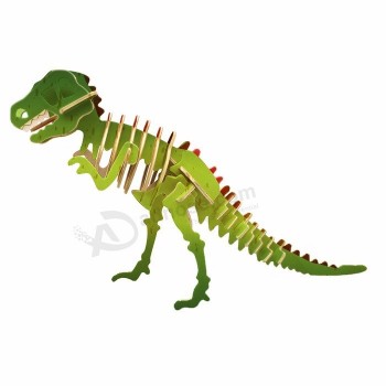 Giocattoli di assemblaggio educativo t-Rex dinosaur kids puzzle in legno personalizzato