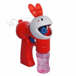 Venta caliente color sólido conejo y dibujos animados gato pistola de burbujas eléctrica niños burbuja juguetes con música