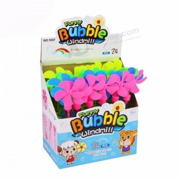 Nouvelle bande dessinée de bâton de bulle de moulin à vent de 28cm soufflant des jouets de l'eau de bulle pour le jouet extérieur d'enfants