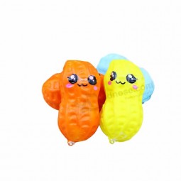 Mancha kawaii squishy espremer colorido dos desenhos animados amendoim em forma de alimentos anti-Estresse lento brinquedos crescentes para as crianças