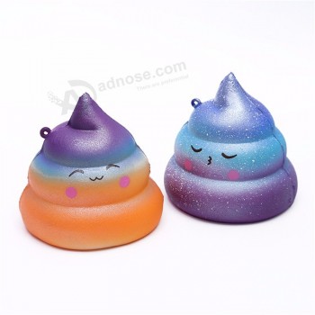 Spot meest populaire kinderen galaxy kleurverandering pu poo squishy squeeze bag decoratie stress speelgoed voor stress