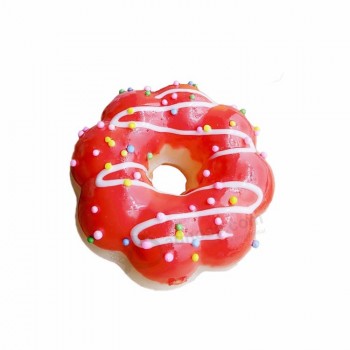 2019 New arrival multi-color soft PU kawaii sweet donut squishy toy leather keychain for children