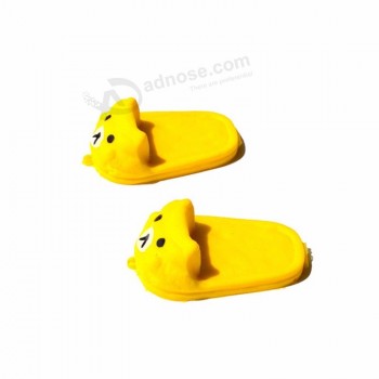SPOT Yiwu factory Custom PU foam cartoon slippers keychain slow rising decompression squeeze toy for babies