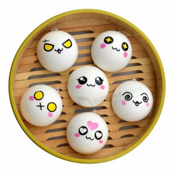 Promozionale divertente emoji espressione cibo cibo pu 7 cm antistress morbido giocattolo squishy kawaii per bambini