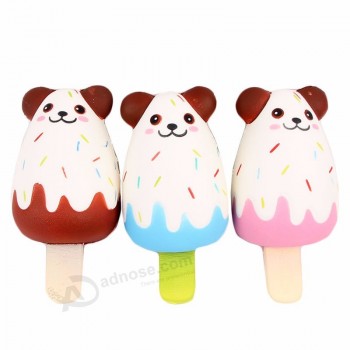 2019 New design mochi squishies ice cream of bear shape anti-子供のためのゆっくりとした立ち上がりのふかふかのおもちゃを強調しなさい