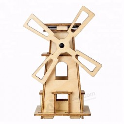 Wholesale Solar Windmill Puzzle Wood Toys for kids
