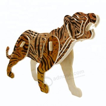 дети тигр сборка игрушки 3d деревянные головоломки животных на заказ