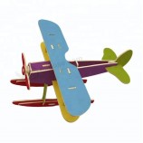 飞机模型车辆拼图3d木制儿童玩具自定义