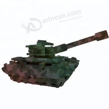 Promoção tanque quebra-cabeça 3d brinquedo de madeira educacional